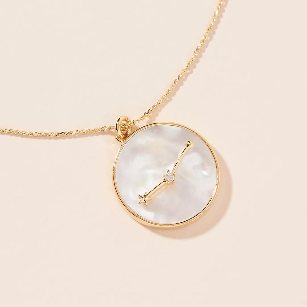 NWT ♈ Aries Zodiac Mother-of-Pearl Pendant Necklace